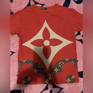 Louis Vuitton Red and Cream Tee